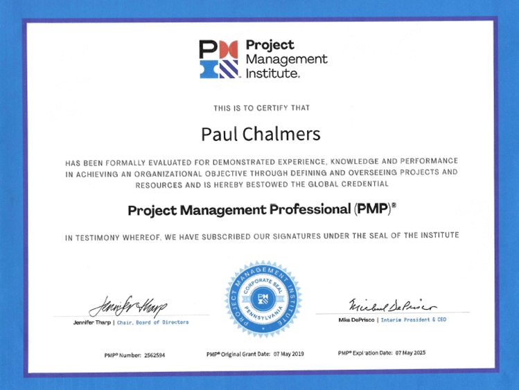 Project Management Professional re-certification